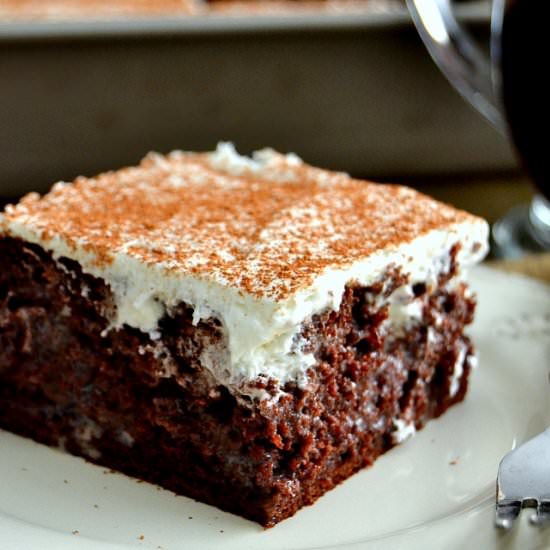 Tiramisu Poke Cake - Recipe photo by thedomesticrebel