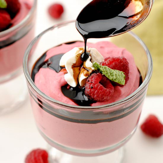 Raspberry Mousse & Balsamic - Recipe photo by thatssomegoodcookin