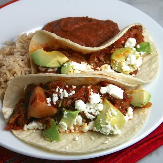 Slow Cooker Pork Tinga Tacos - Recipe photo by thebrookcook.wordpress.com