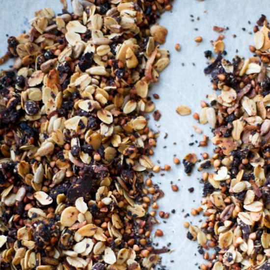 Chocolate Buckwheat Granola - Recipe photo by Butteredup