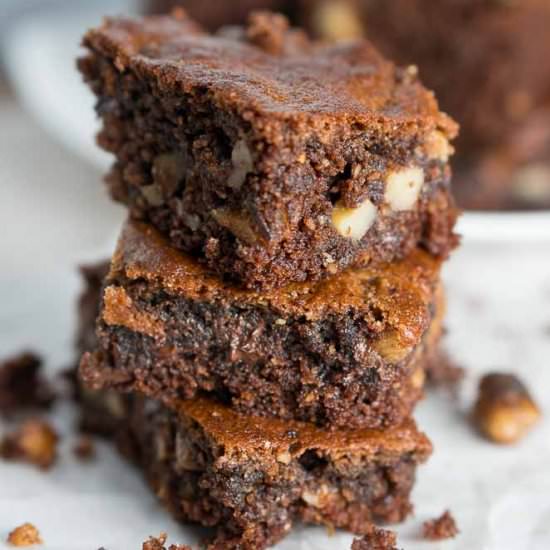 Paleo Almond Butter Brownies - Recipe photo by Delicious Meets Healthy