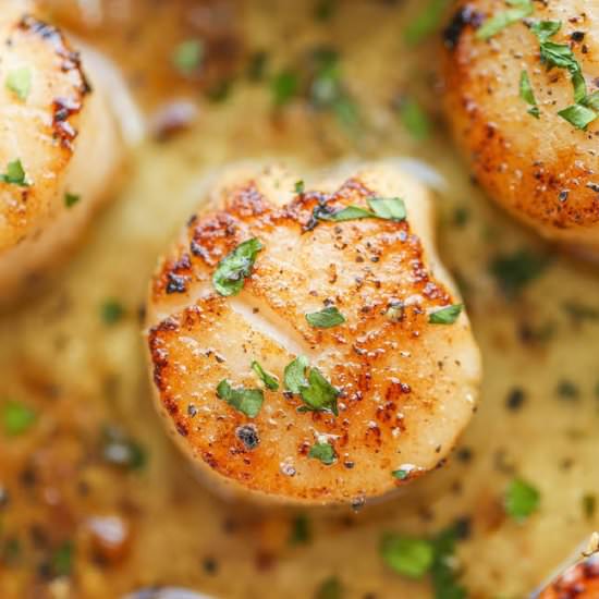 Lemon Butter Scallops - Recipe photo by damndelicious