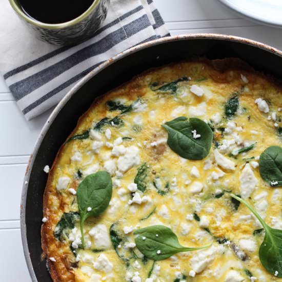 Spinach Mushroom Feta Frittata - Recipe photo by lovegrowswild