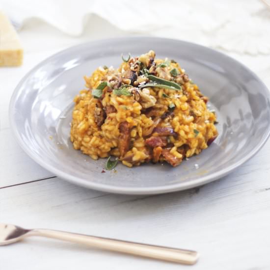 Chorizo & Pumpkin Risotto - Recipe photo by The Lovely Drawer
