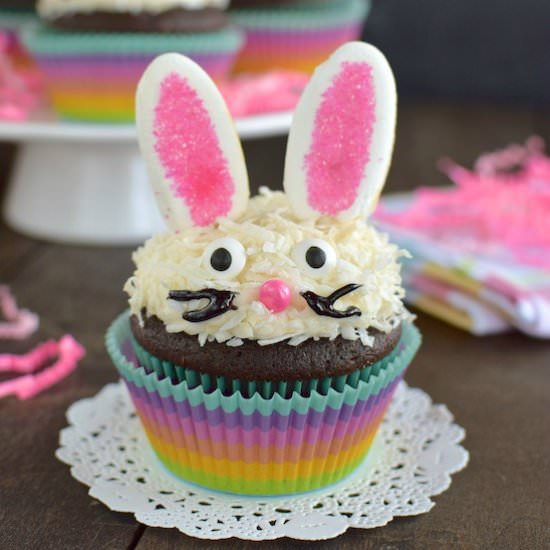 Chocolate Coconut Bunny Cupcakes - Recipe photo by BruCrewLife