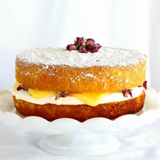 Lemon & Rosewater Sponge Cake - Recipe photo by thedessertspoon