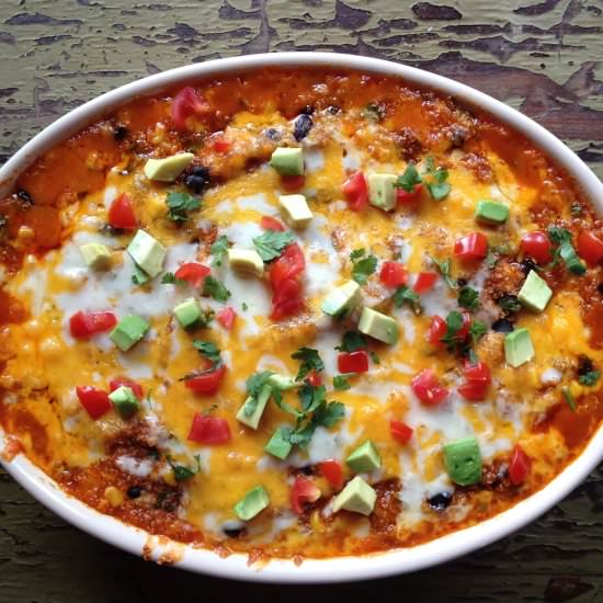 Quinoa Enchilada Bake - Recipe photo by BeyondtheCoop