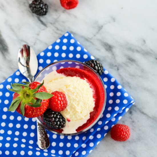 Crème Fraîche Ice Cream with Berry - Recipe photo by afarmgirlsdabbles