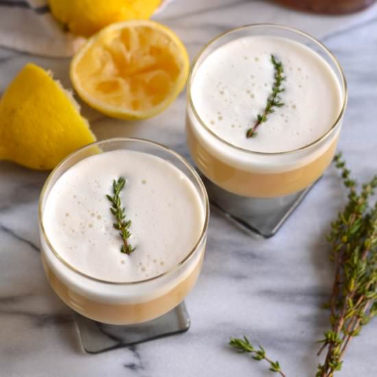 Maple & Thyme Whiskey Sour - Recipe photo by brooklyn homemaker