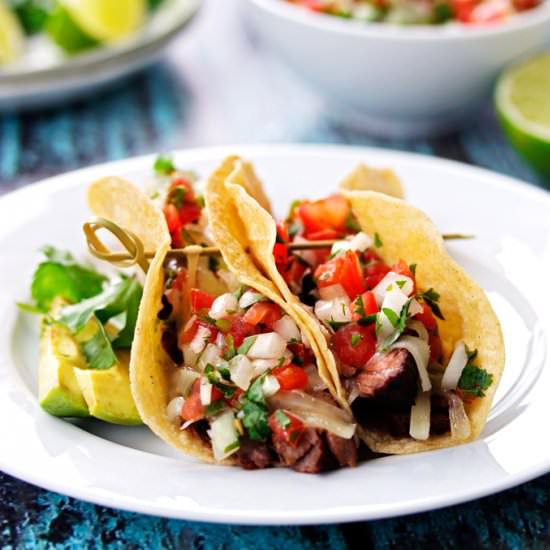 Tequila & Lime Steak Tacos - Recipe photo by Cooks With Cocktails
