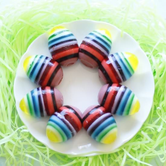 Rainbow Jello Easter Eggs - Recipe photo by eatthinkbemerry