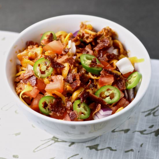 Bacon Jalapeño Burger Casserole - Recipe photo by thegirlonbloor