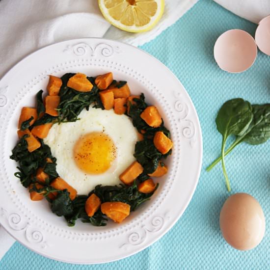 Sweet Potato + Spinach Hash - Recipe photo by MontalvoCountryKitchen