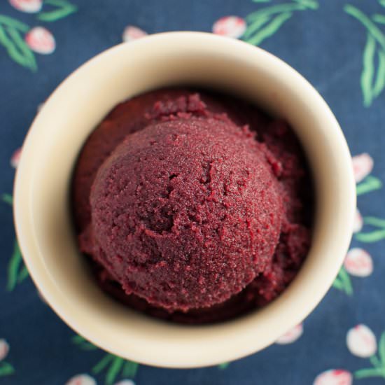Black Cherry Bourbon Sorbet - Recipe photo by tootsweetness