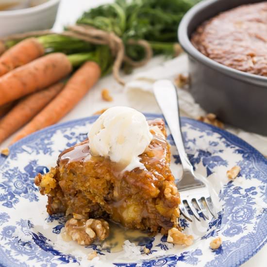 Warm Caramel Carrot Cake - Recipe photo by garnishandglaze