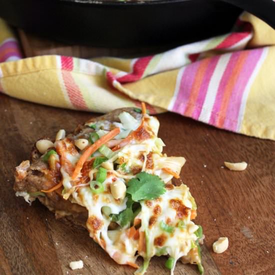 Thai Skillet Pizza {vegetarian} - Recipe photo by FunnyLoveLindsay