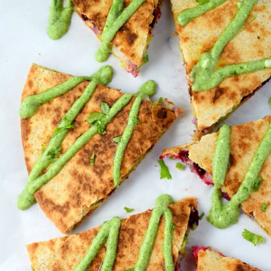 Potato & Beet Quesadillas - Recipe photo by naivecookcooks