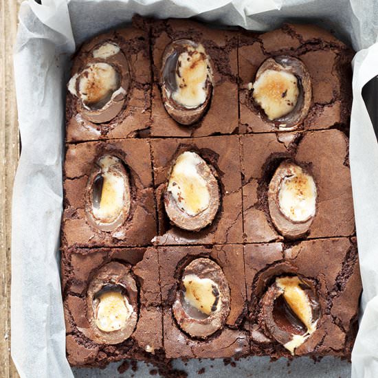 Cadbury Creme Egg Brownies - Recipe photo by emmathompson