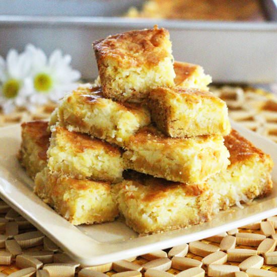 Pineapple-Coconut Chess Bars - Recipe photo by Melissassouthernstylekitchen