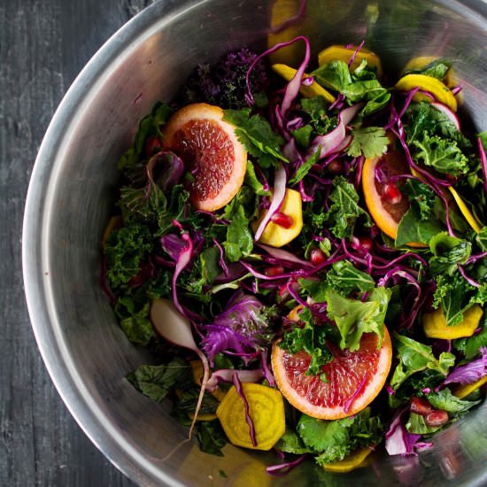 Kale, Beet and Blood Orange Salad - Recipe photo by Food Gays
