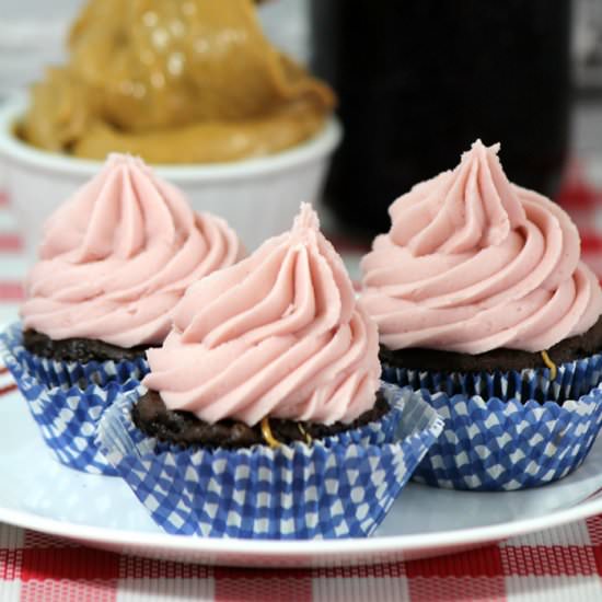 Peanut Butter & Jelly Cupcakes - Recipe photo by April Golightly