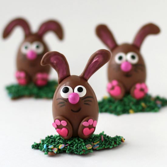 Chocolate Easter Egg Bunnies - Recipe photo by Hungry Happenings