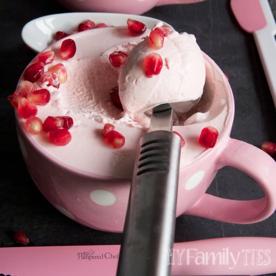 Pomegranate & Lime Ice Cream - Recipe photo by My Family Ties