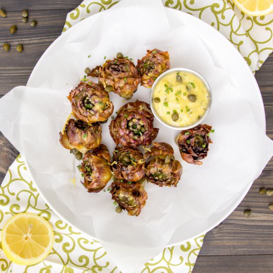 Fried Baby Artichokes with Aioli - Recipe photo by brisketandbagels