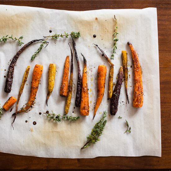 Roasted Heirloom Carrots - Recipe photo by Justin Hankins