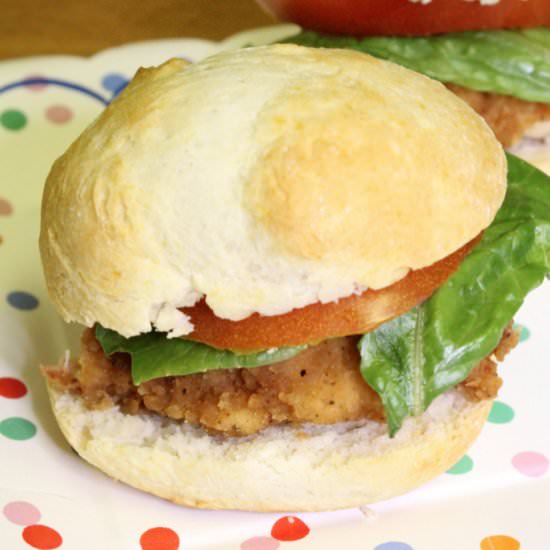 Crispy Chicken Biscuit Sliders - Recipe photo by BriteandBubbly