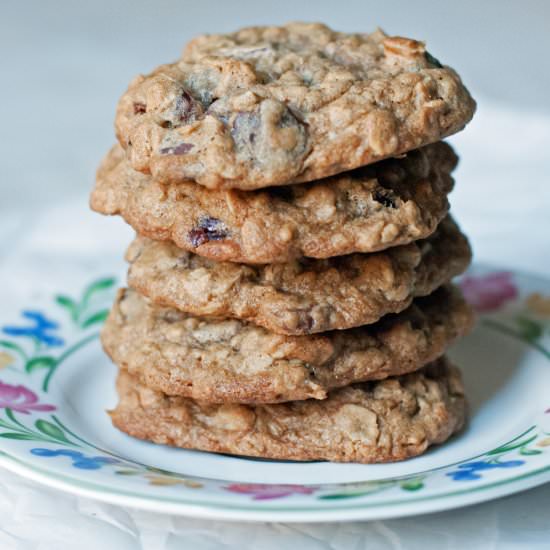 Cherry & Chocolate Oatmeal Cookies - Recipe photo by alialamode
