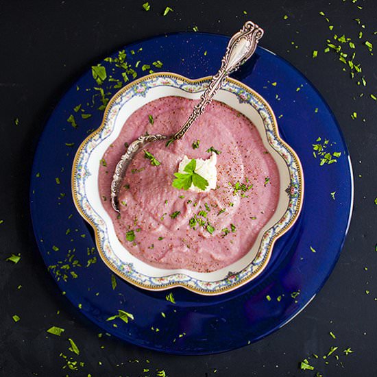 Purple Cauliflower Spring Soup - Recipe photo by bitebymichelle