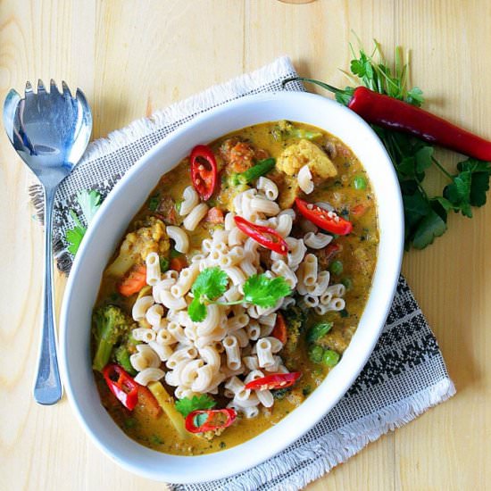 Macaroni in Buttery Coconut - Recipe photo by Anu@MyGingerGarlicKitchen