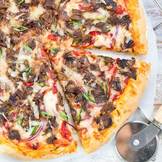 Manchego & Brisket NY Style Pizza - Recipe photo by No Spoon Necessary