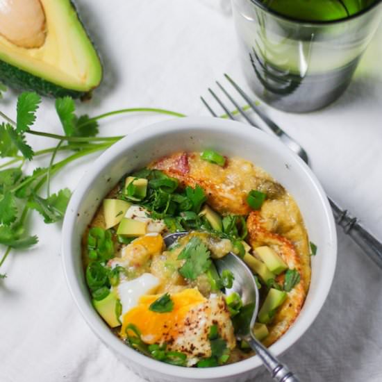 Green Chile Polenta With Baked Egg - Recipe photo by beyondmeresustenance