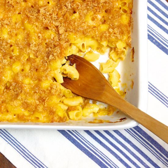 Gluten-Free Crispy Top Mac & Cheese - Recipe photo by FountainAvenueKitchen