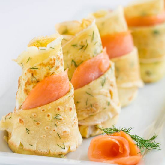Dill Crepes with Smoked Salmon - Recipe photo by Shineshka