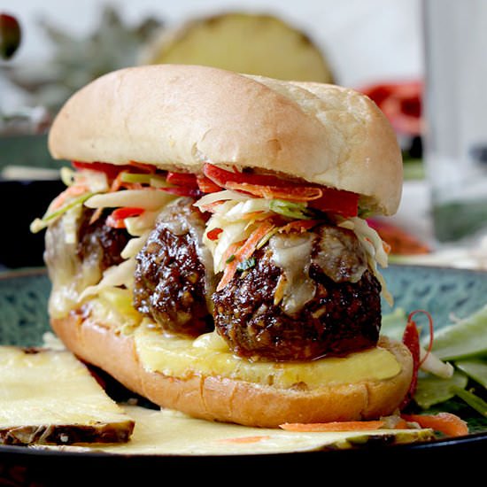 Aloha Meatball Pineapple Subs - Recipe photo by carlsbadcravings