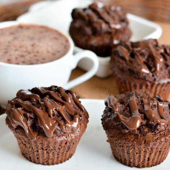 Hot Chocolate Protein Cupcakes - Recipe photo by Our Wholesome Ways
