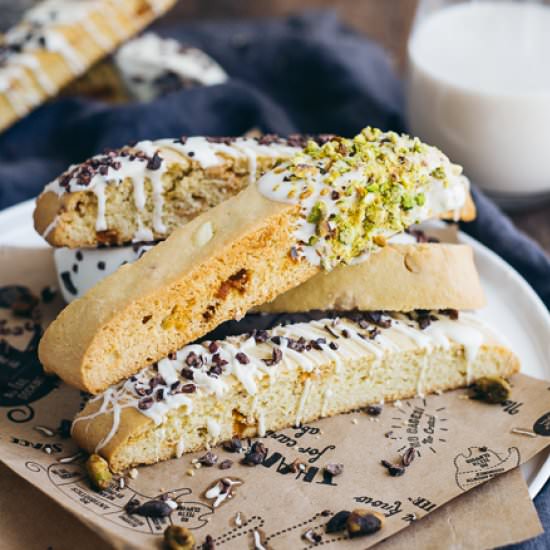 Almond & White Chocolate Biscotti - Recipe photo by theblondechef