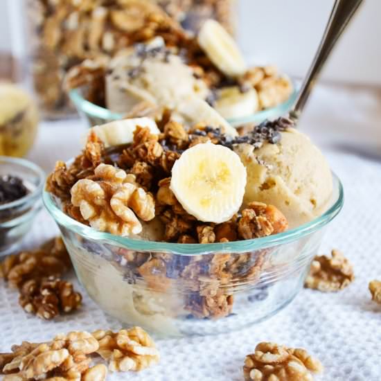 Chunky Monkey Breakfast Ice Cream - Recipe photo by The Vanilla Plum