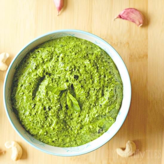 Basil & Coriander Pesto - Recipe photo by My Family Ties