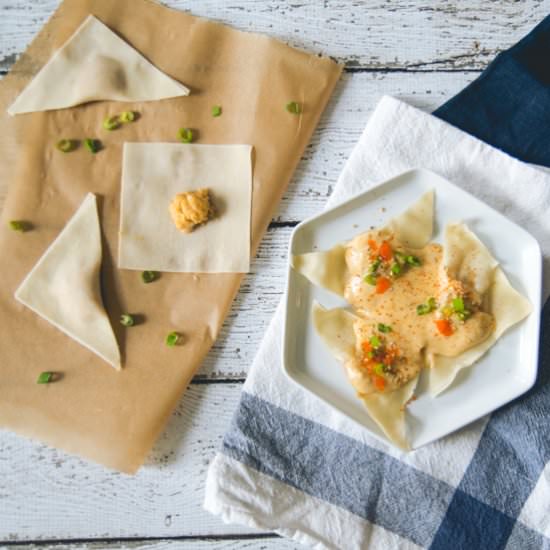 Shrimp Wontons with Coconut Tom Yum - Recipe photo by TiffanyBee