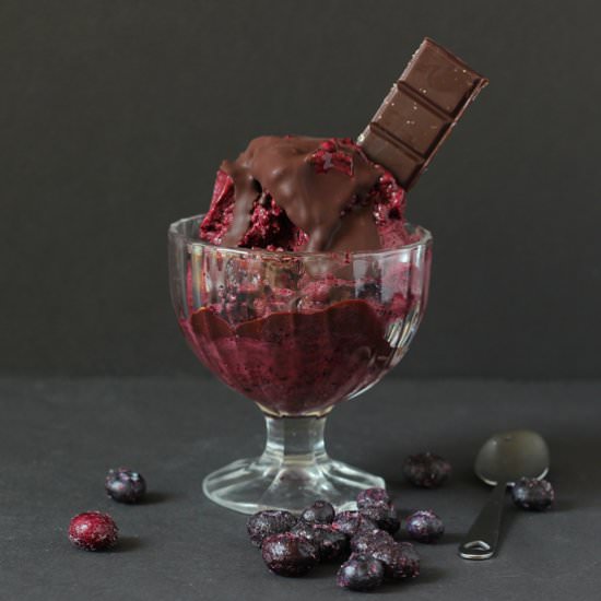 2 Ingredient Blueberry Ice Cream - Recipe photo by micibakes