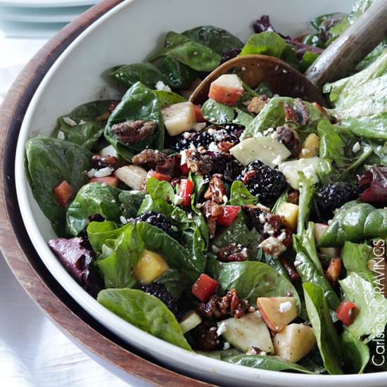 Blackberry Honey Walnut Salad - Recipe photo by carlsbadcravings
