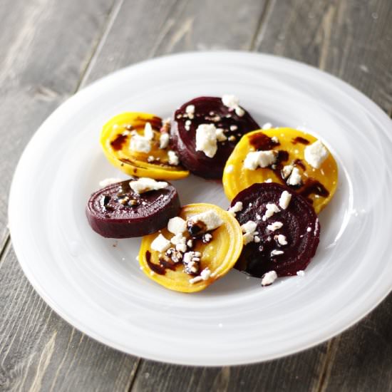 Roasted Beets with Feta & Balsamic - Recipe photo by eatthinkbemerry