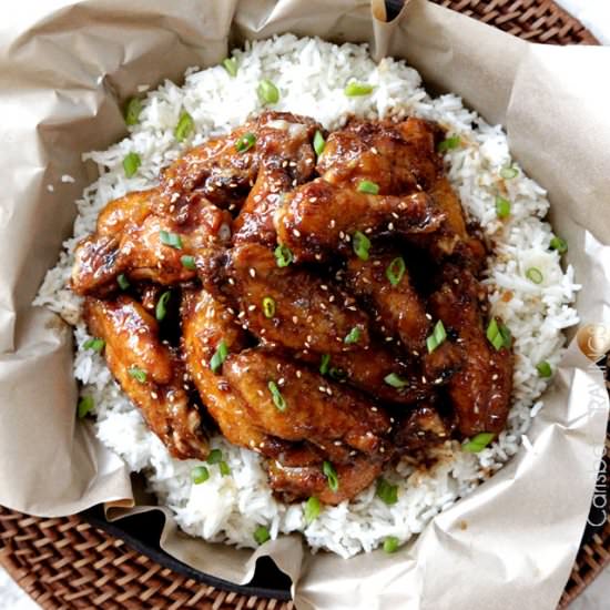 General Tso's Sticky Wings - Recipe photo by carlsbadcravings