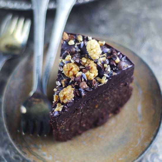 Nut-Free Flourless Chocolate Cake - Recipe photo by Audrey @ Unconventional Baker