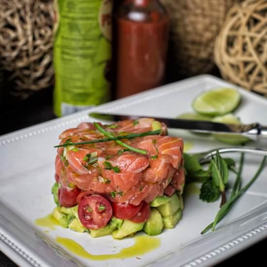 Salmon Tartare - Recipe photo by SisBoomBlog