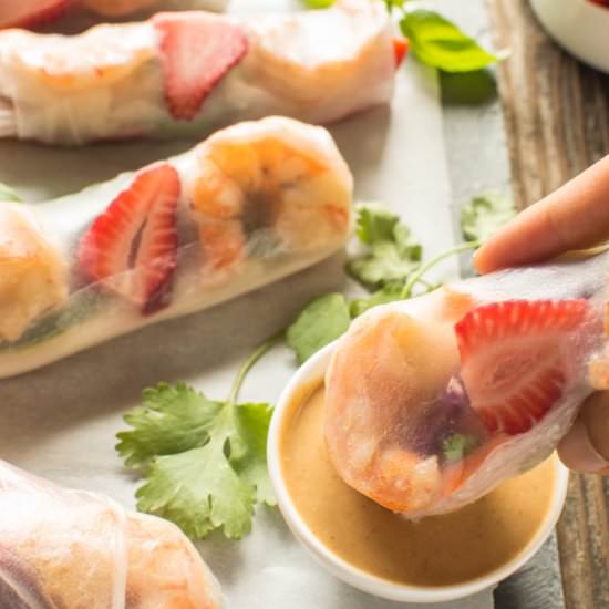 Shrimp Spring Rolls & Peanut Sauce - Recipe photo by healthynibblesandbits